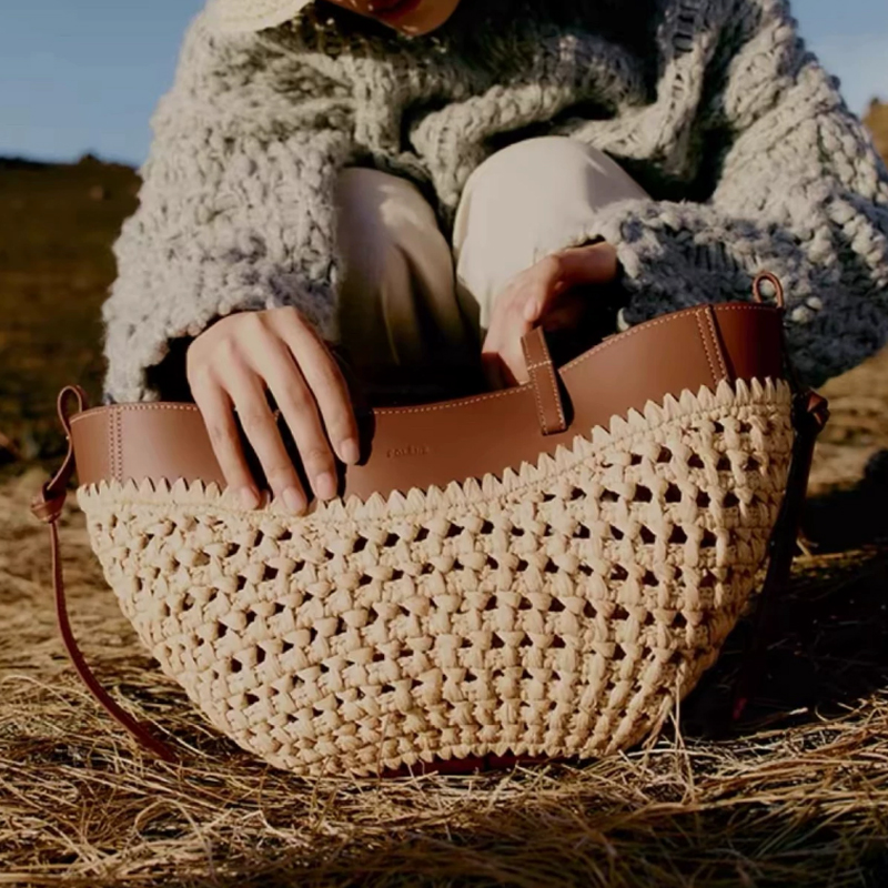 Women'S Raffia Bags - Sac fourre-tout léger en raphia et