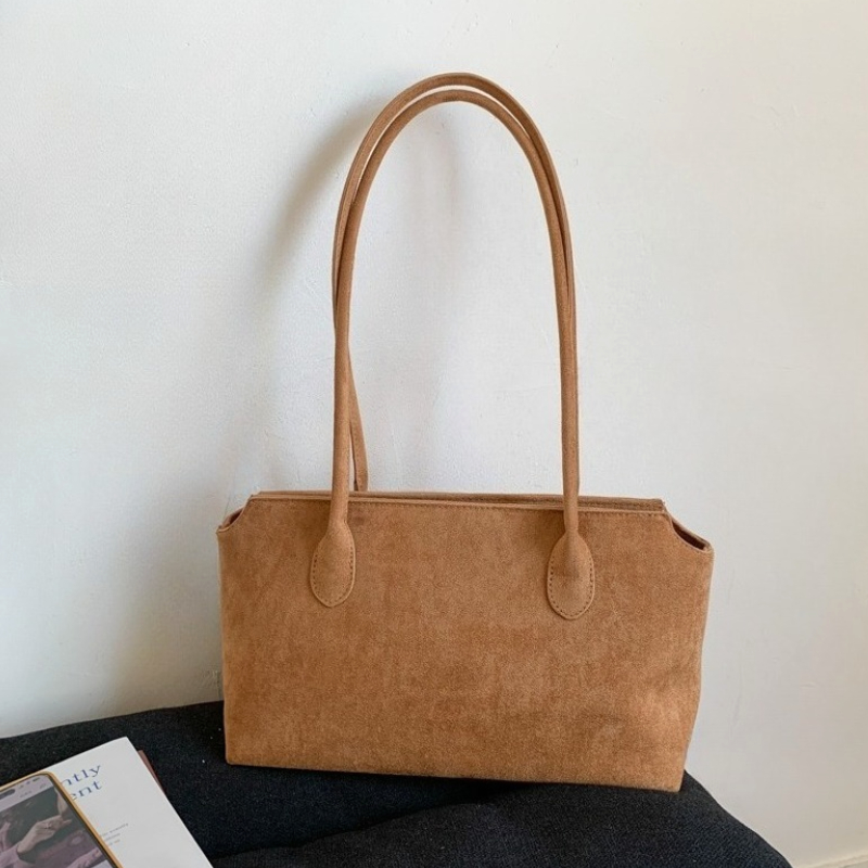 Women Hand Bags For Office - Sac à aisselles en daim marron