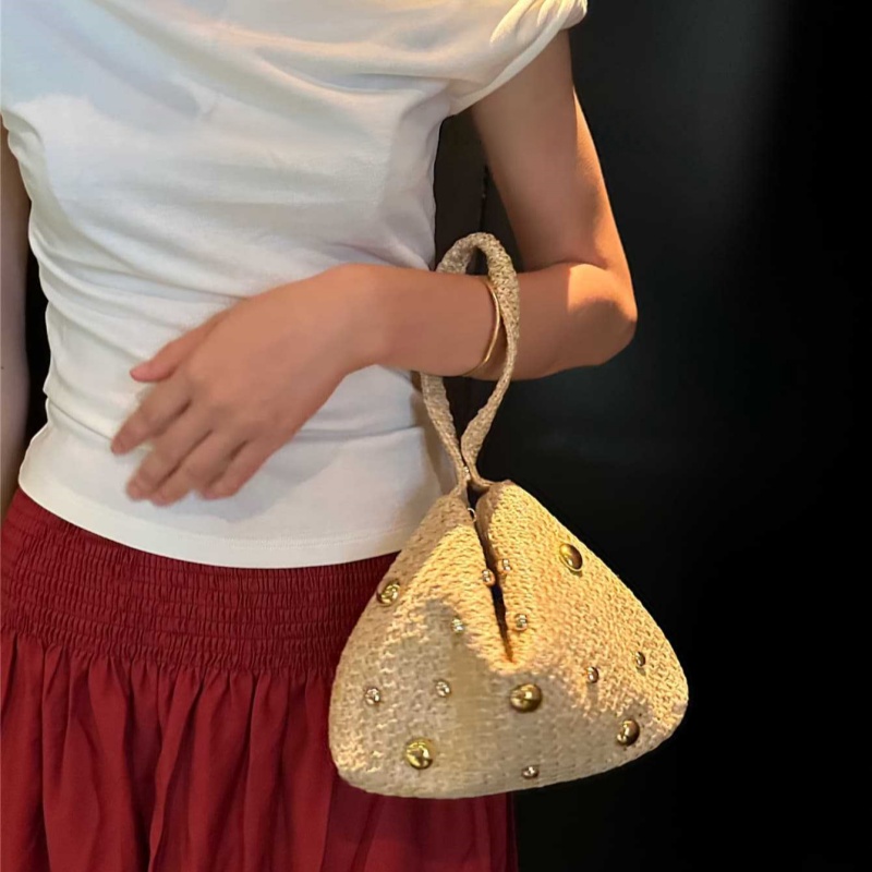 Pochette triangulaire en paill - Women'S Raffia Bags avis et prix