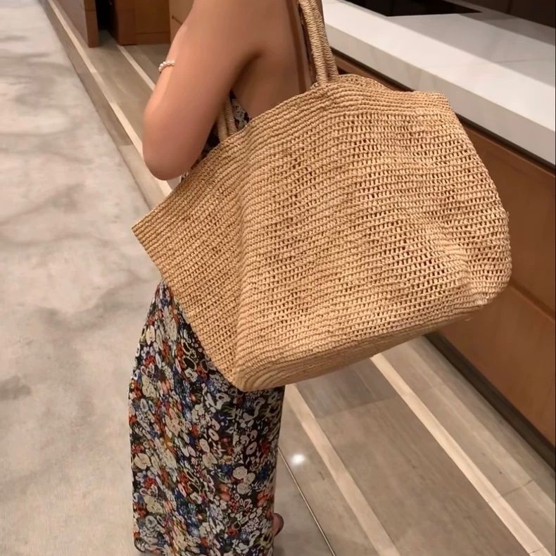 Sac à main fourre-tout en pail - Women'S Raffia Bags avis et prix