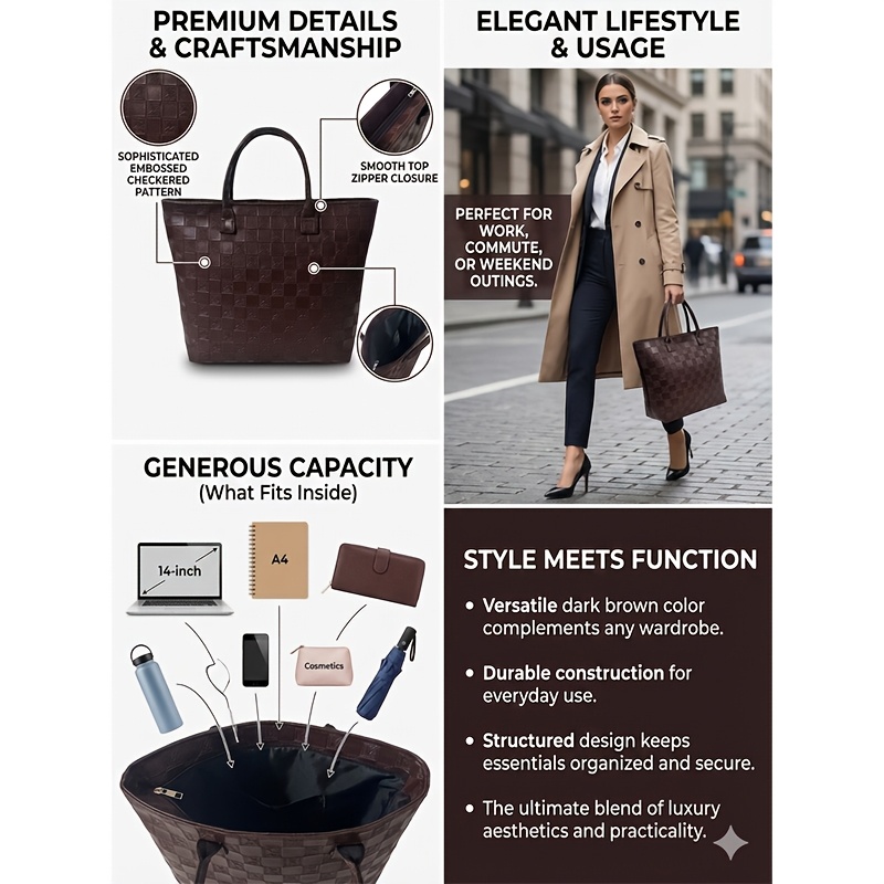 Sac fourre-tout matelassé marr - Women Bags On Sale avis et prix