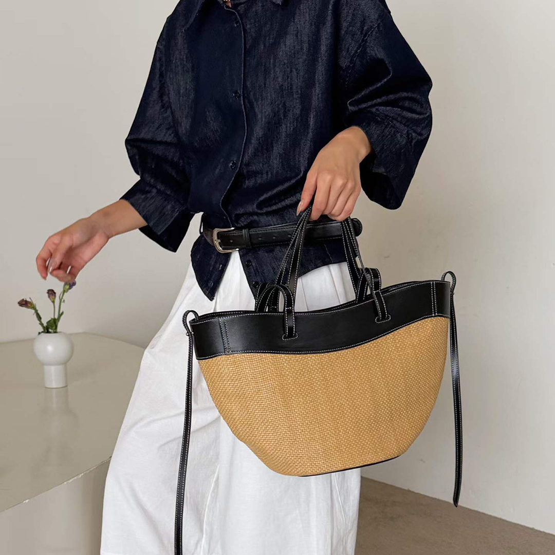 Sac fourre-tout en cuir vérita - Women'S Raffia Bags avis et prix